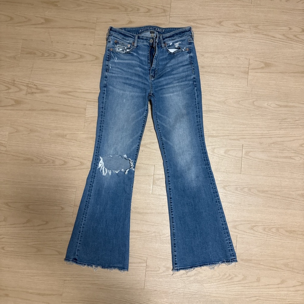 American Eagle Women's Blue Flare Jeans